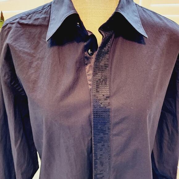 VERSACE COLLECTION TREND BLACK SEQUIN ACCENT SIZE 42(10) - Picture 2 of 8